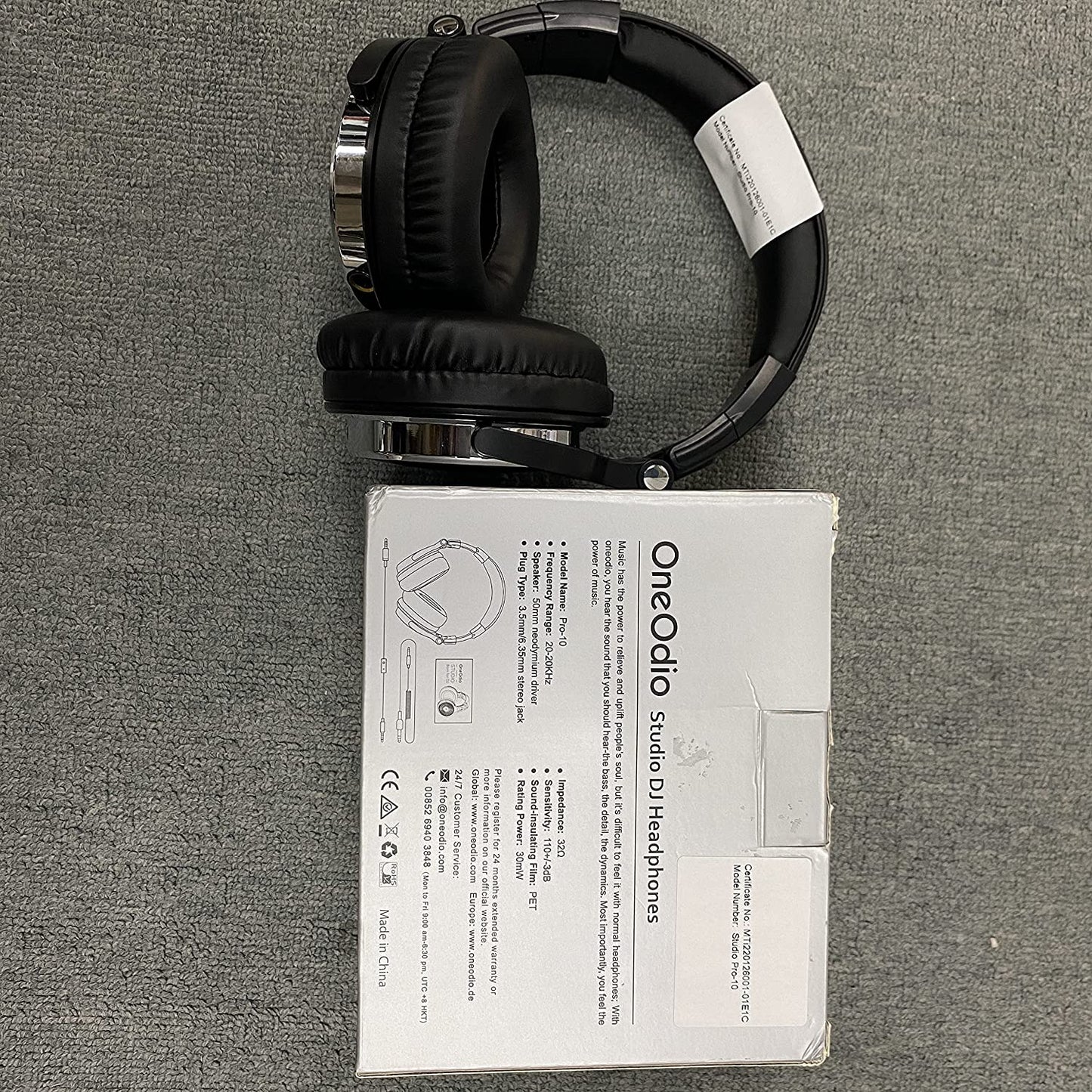 Oneodio Wired over Ear Headphones Studio Monitor & Mixing DJ Stereo Headsets with 50Mm Neodymium Drivers and 1/4 to 3.5Mm Audio Jack for AMP Computer Recording Phone Piano Guitar Laptop - Black