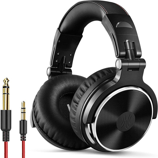 Oneodio Wired over Ear Headphones Studio Monitor & Mixing DJ Stereo Headsets with 50Mm Neodymium Drivers and 1/4 to 3.5Mm Audio Jack for AMP Computer Recording Phone Piano Guitar Laptop - Black