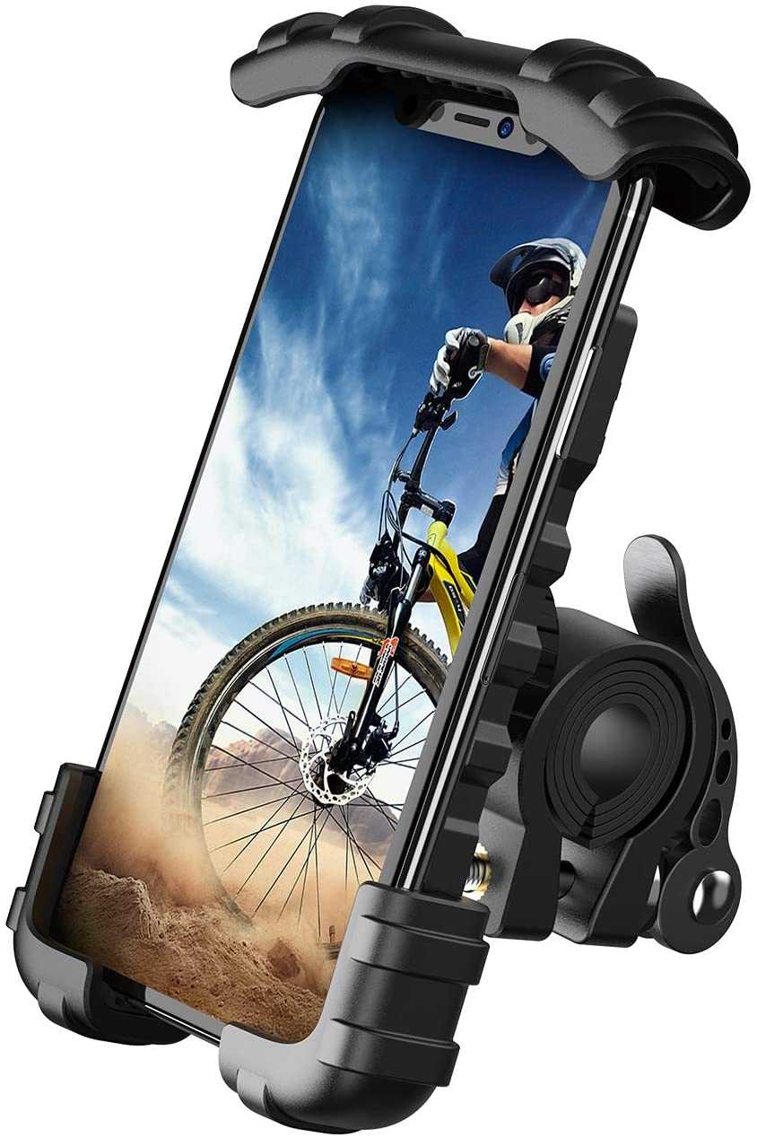 Bike Phone Holder, Motorcycle Phone Mount -  Motorcycle Handlebar Cell Phone Clamp, Scooter Phone Clip for Phone 11 / Phone 11 Pro Max, S9, S10 and More 4.7" - 6.8" Cellphone