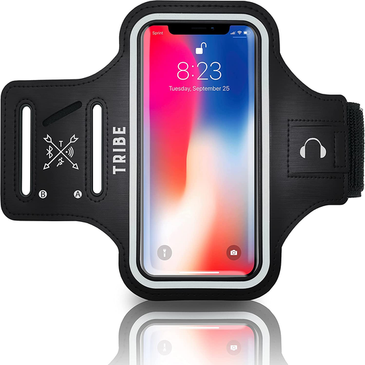 Water Resistant Cell Phone Armband Case Running Holder for Iphone Pro Max plus Mini SE (13/12/11/X/XS/XR/8/7/6/5) Galaxy S Ultra plus Edge Note (21/20/10/9/8/7/6/5) Adjustable Strap & Key Pocket