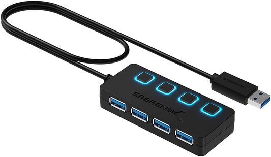 4-Port USB 3.0 Hub with Individual LED Power Switches (HB-UM43)